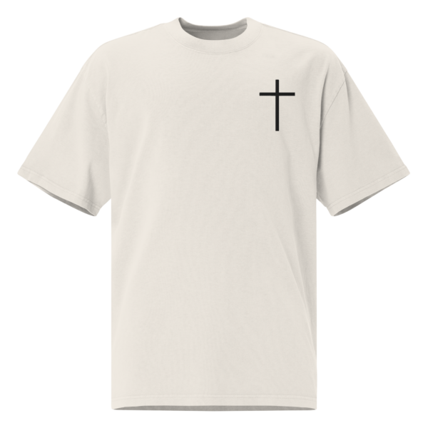 Oversized Faded Gray Cross of Christ T-Shirt